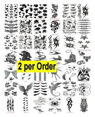 2 Temporäre Fake Tattoos Transfer Kostüm Tattoo Strumpf Füller Halloween