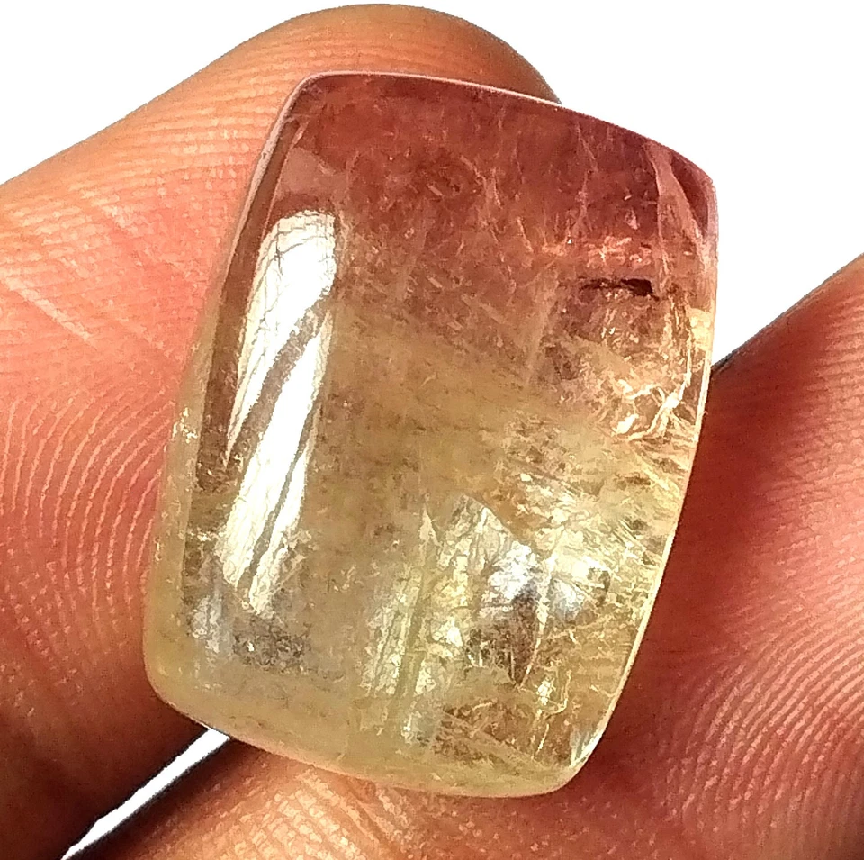 Bi Color Tourmaline Canochon 22.35 Carat 19.6X14.3 mm Long Cushion Natural Stone - Image 4 of 4