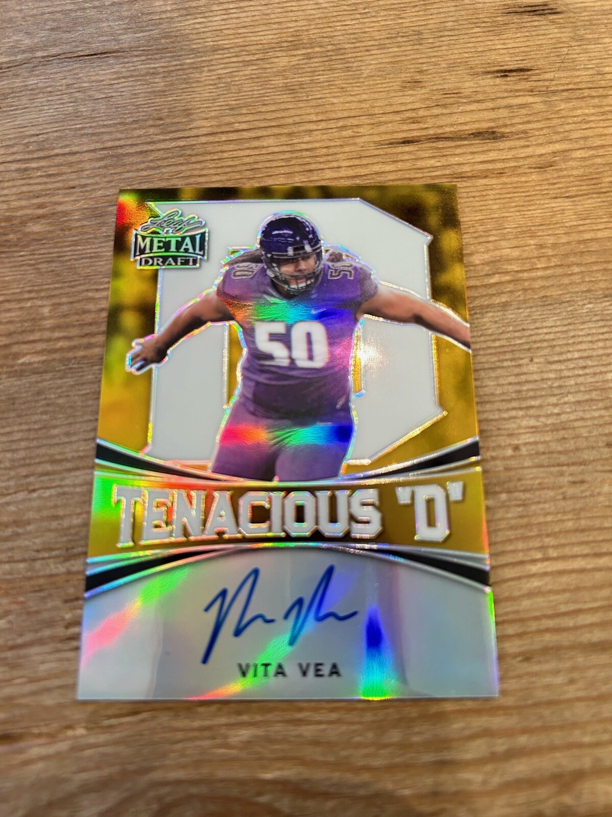 Vita Vea Leaf Metal Draft Autographs #VV1 Gold Prismatic