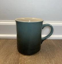 "Ocean" 12 Oz LE CREUSET 4" Tall Straight Mug NWT Stoneware Coffee Cup Blue 