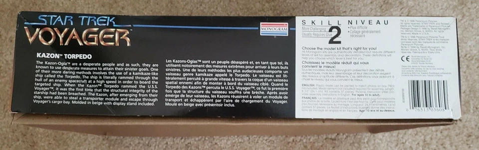 Monograma Star Trek Voyager KAZON TORPEDO Modelo Kit #85-3608 Bolsas Selladas Foto 2 de 4