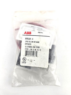ABB MPSL3K-4 Selector Switch, 3 Position, Hand/Off/Auto