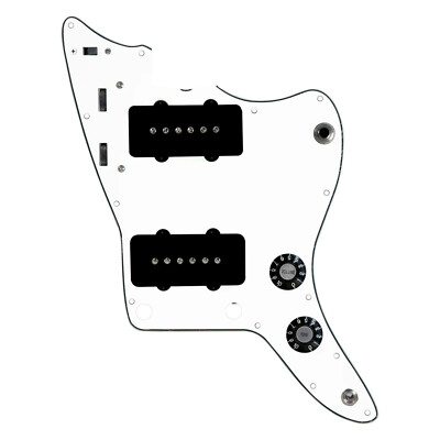 Upgraded Jazz master Grit Loaded Pickguard Parchment/Black-920D Custom