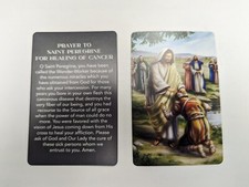 PRAYER TO ST PEREGRINE TO HEAL CANCER (Lot of 2 Laminated Catholic prayer cards
