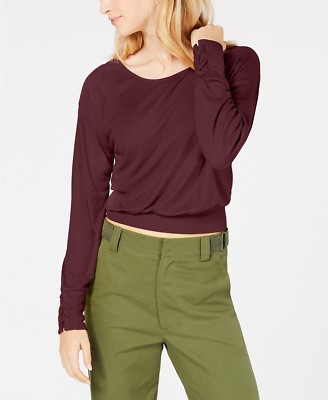 Planet Gold Juniors' Lace-Up Top Zinfandel Size L Style #A6JT431