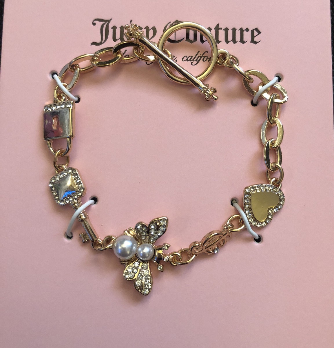 Juicy Couture Heart Charms Bracelet - Garden Party Collection Vintage  Jewelry