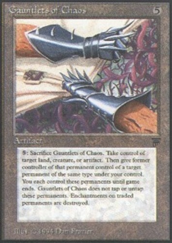 MTG magic cards 1x Gauntlets of Chaos Legends Moderate Play, English