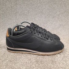 Nike Classic Cortez 72 Black Gold Women  s Running Shoes Sneakers Size 10 Leather