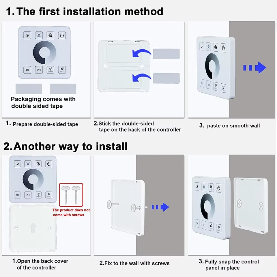 DC5V 12V 24V Touch Panel LED Dimmer Switch RF Wireless Controller For LED Strip - Image 4 of 4