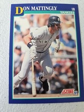Don Mattingly 1991 Score Baseball Card #23 Yankees + 2 Free Mystery Cards