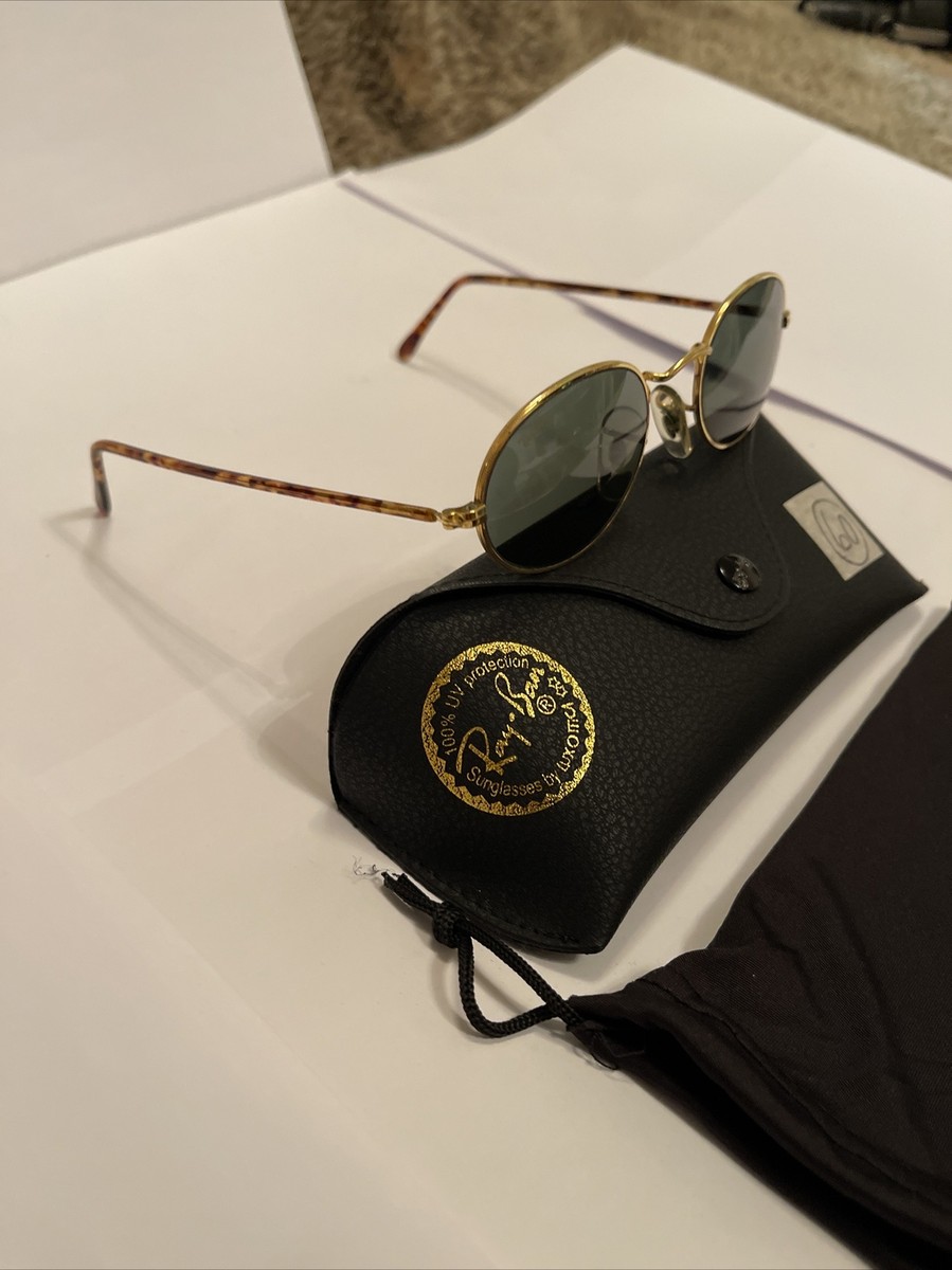 RAY-BAN B&L U.S.A OVAL 24K GOLD METAL & TORTOISE ARMS W2108 NXAW