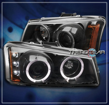 2003-2006 Chevy Silverado Dual Halo Led Projector Headlight Lamp Black 2004 2005
