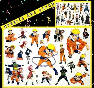 temporary tattoo Naruto anime manga tatuaggi temporanei stickers party bag festa