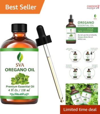 SVA Oregano Essential Oil 4 Fl Oz - Versatile Use for Body, Hair, & Aromatherapy