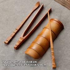 4PCS/set Kongfu Tea Ceremony Utensils Set Teaware Bamboo Teaspoons Storage Bag