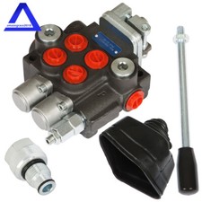 2 Spool Hydraulic Control Valve Double Acting 11GPM with Conversion Plug