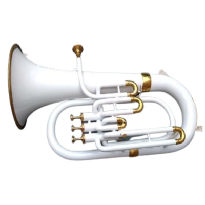 Euphonium Brass Bb 3 Valve White Lacquered+High Polish with HardCase+Mouthpiece
