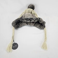 Women Knit Earflap Trapper Hat Winter Faux Fur Fleece Lined Pom Pom Ski Cap...