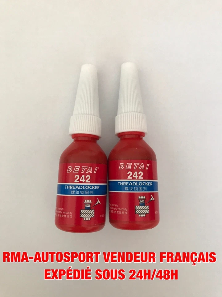 Lot De 2 Frein Filet Bleu 10ml Résistance Moyen 242 Équivalent Loctite 243