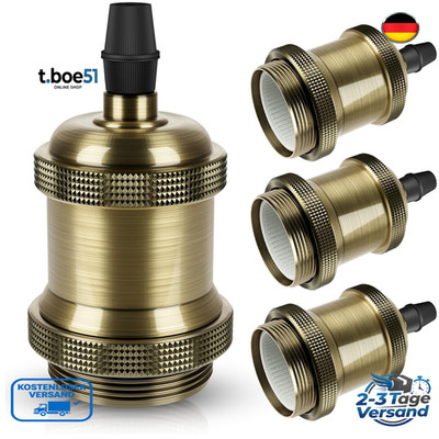 DiCUNO E27 Vintage Lampenfassung 4er Pack Aluminium Keramik E27