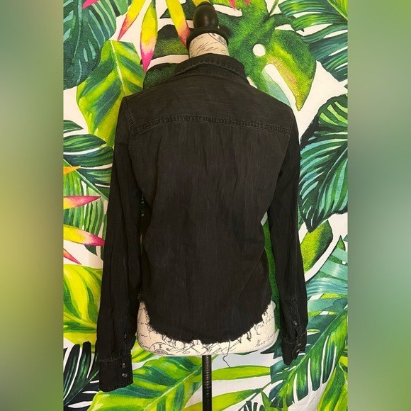 Universal Thread S Labette Black Button Down Raw … - image 2