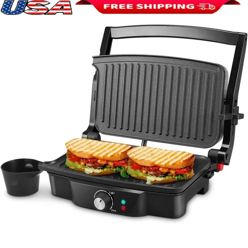 Panini Maker 2 Slice Panini Press Grill Non-Stick Electric Sandwich Maker NEW