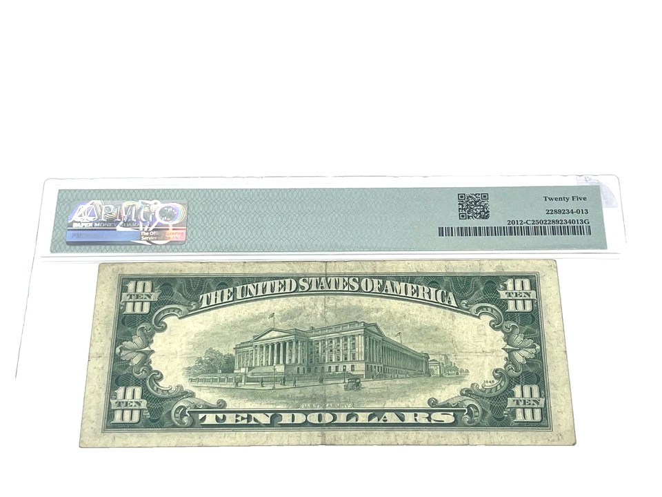 Pre 57 - 1950B - $10 Federal Reserve Note Philadelphia, L.G. Seal, PMG 25, (#13) - Image 2 of 2