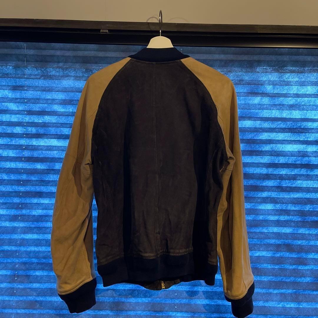 visvim Varsity Jacket Leather M Beige Bicolor Thi… - image 3