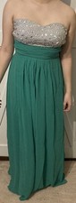 Womens Dress 8 Maxi Strapless Formal Bridesmaid Gown Prom Silver Blue Green NEW