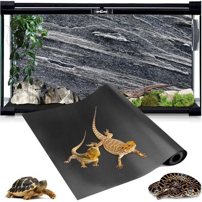 Reptilien-Terrarienbett Teppich 61x244 cm schwarz geeignet für Gecko Eidechse...