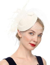 Fascinators Hats 20S 50S Hat Pillbox Hat Cocktail Tea Party Headwear with Veil f