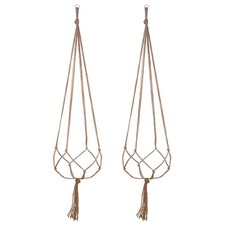 EBOOT 2 Pack 48 Inch Large Macrame Plant Hanger Rope to 48 Inch, Linen Color 
