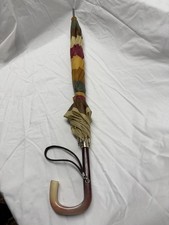 Vintage Umbrella multi-colored striped canopy