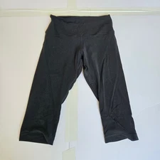 Lululemon Sz 8 17" Black Align High Rise Crop Legging Athletic Activewear Pants
