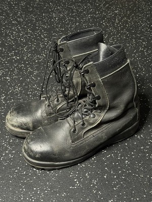 VIBRAM • SIZE 7.5 • 360ST BLACK STEELE TOE COMBAT BOOTS • FAIR CONDITION Original ICWB Black Boots Vibram Soles American Made Mens  main image 4