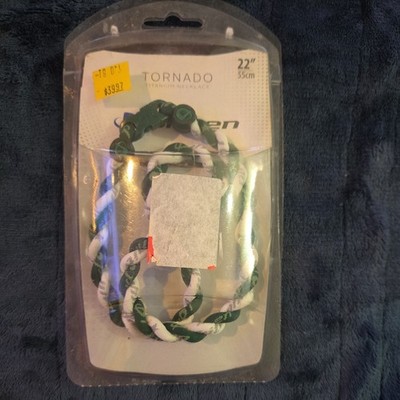 Phiten Tornado Aqua-Titanium Necklace green/white 22'' 55cm     