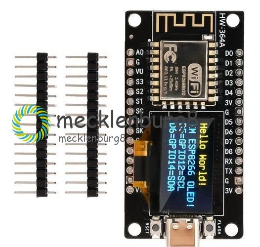 MARKENLOS ESP-12F Nodecu ESP8266 Wifi Development Board Module CH340C 0.96" OLED Display