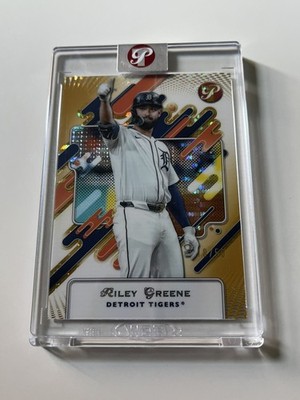 2025 Topps Pristine Riley Greene Gold Refractor /50 - Detroit Tigers Encased card