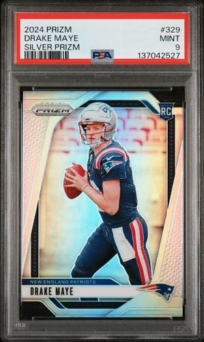 New Listing2024 Panini Prizm - Rookies Drake Maye #329 Silver Prizm (RC) PSA 9