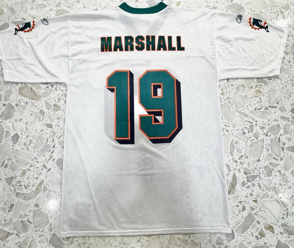 Miami Dolphins Football Jersey Marshall #19 Size L - Image 4 of 4
