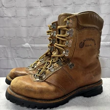Vtg Chippewa Kush N Kollar Mens 7.5 Lined Leather Hiking Boots Vibram New Soles