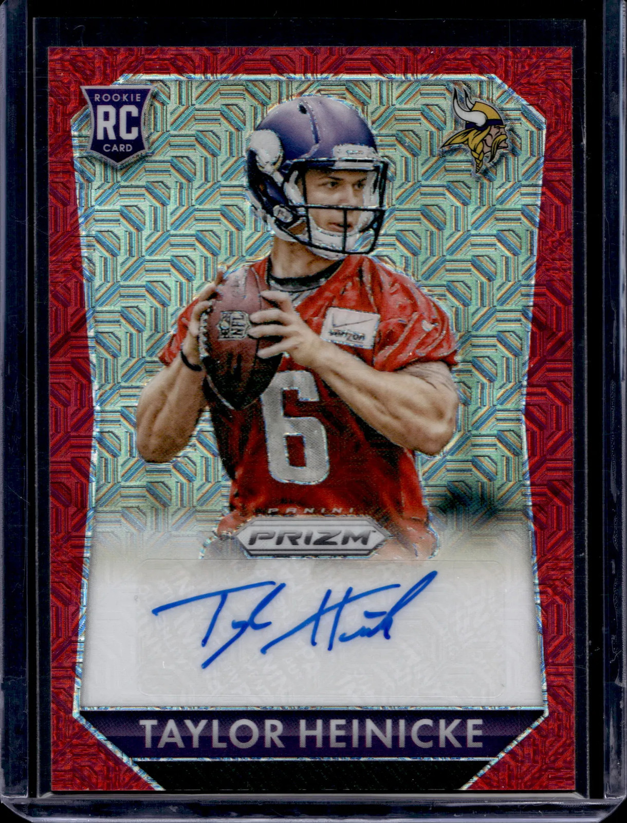 Taylor Heinicke Panini Prizm Rookie Signatures #RSTH Mojo Red