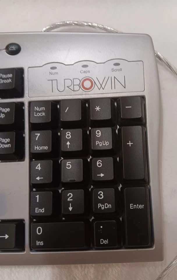 TURBOWIN Vintage Computer Keyboard Model KM-2501 PUSX CH9201003 - Image 2 of 4