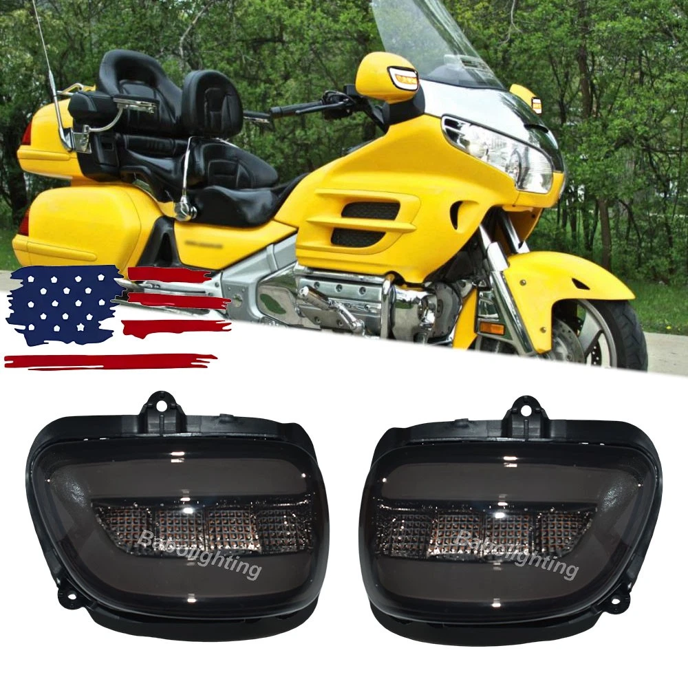 Anteriore Indicatori di Direzione Luce Per Honda GL1800 Goldwing 2001-2017 Fumo