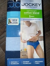 Jockey  5-Pair Mens Brief Cotton Blend Lightweight breathable  L 36-38 