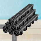 Uimoso Drainage Trench Driveway Channel Drain Kit Plastic Grate-5.8"x5.2"-6 Pack