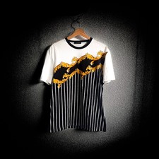 Original Versace Mainline T-Shirt Baroque Striped Medusa Italy CLG Code