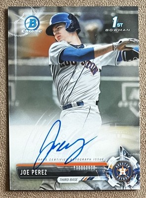 2017 Bowman Chrome Autograph Joe Perez #CDA-JP Houston Astros Rookie Prospect RC