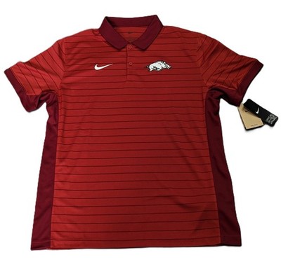 Nike Arkansas Razorbacks Sideline Dri-FIT Victory Stripe Polo Mens L IF6194-613