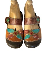 Women’s L’Artiste Spring Step Slide Size 40 Floral Gardening Retro Bejeweled